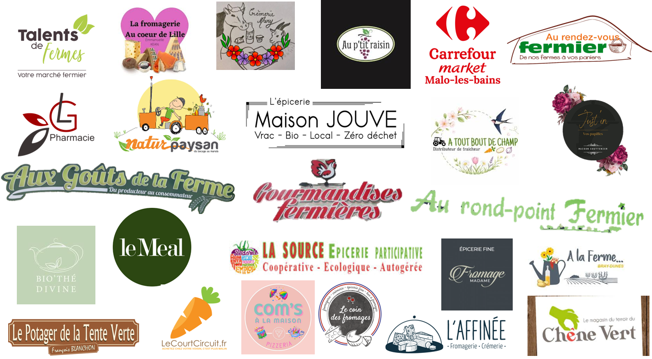 Logos revendeurs des produits Bêl'ici